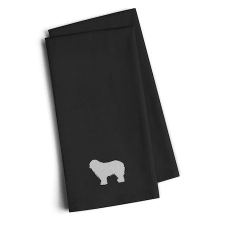 Carolines Treasures Komondor Black Embroidered Kitchen Towel, Set of 2 BB3455BKTWE